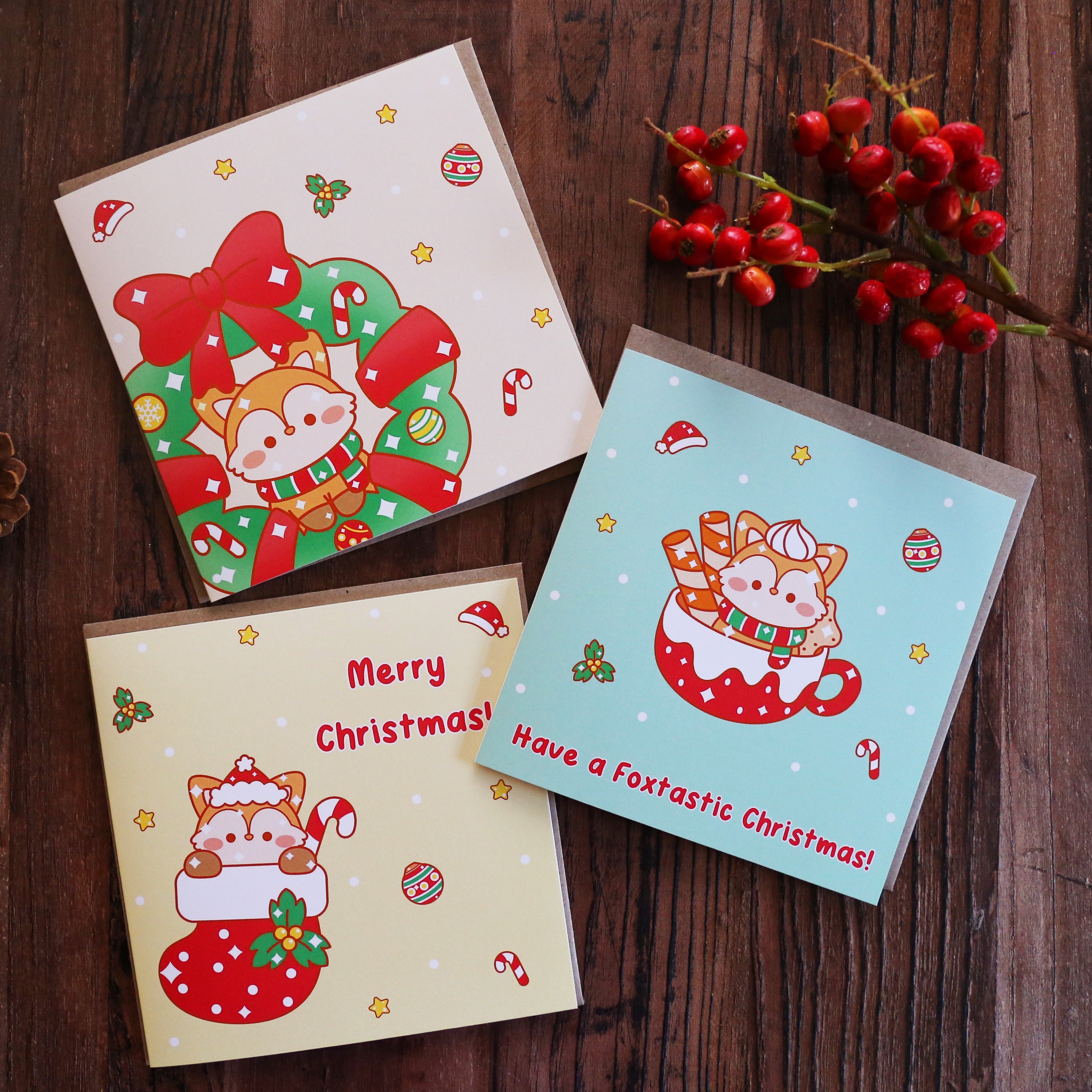 Cute Festive Fox Christmas Cards