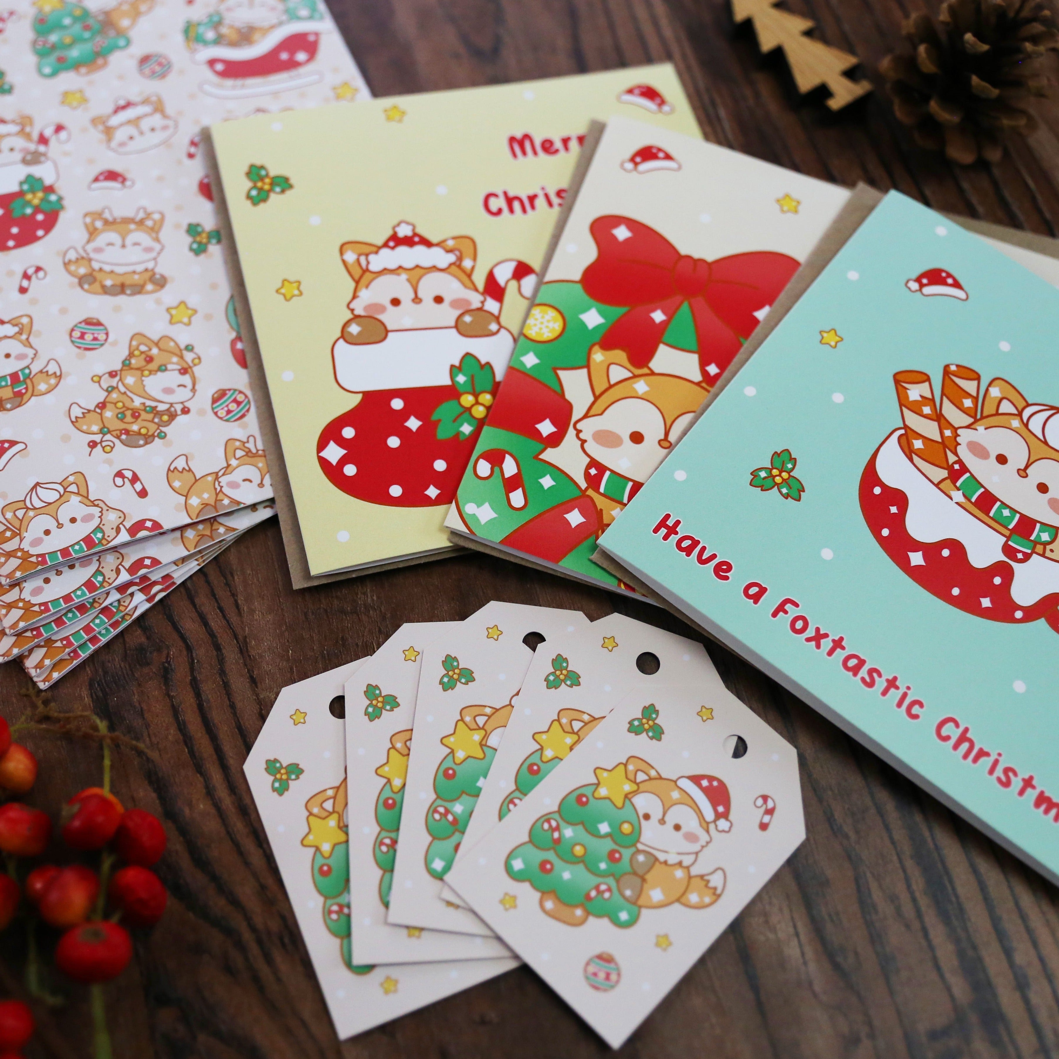 Cute Festive Fox Gift Tags
