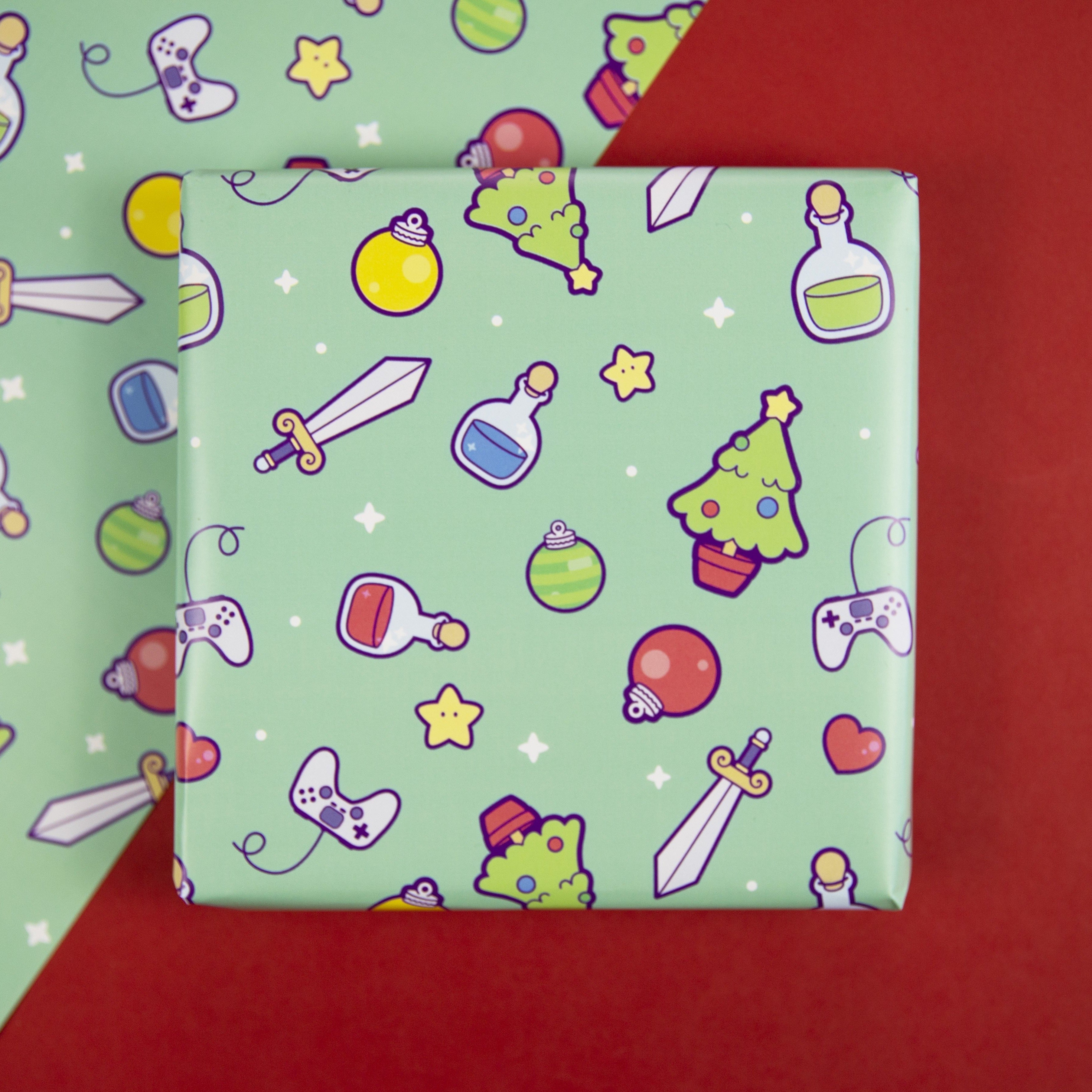 Christmas Videogame Inspired Wrapping Paper