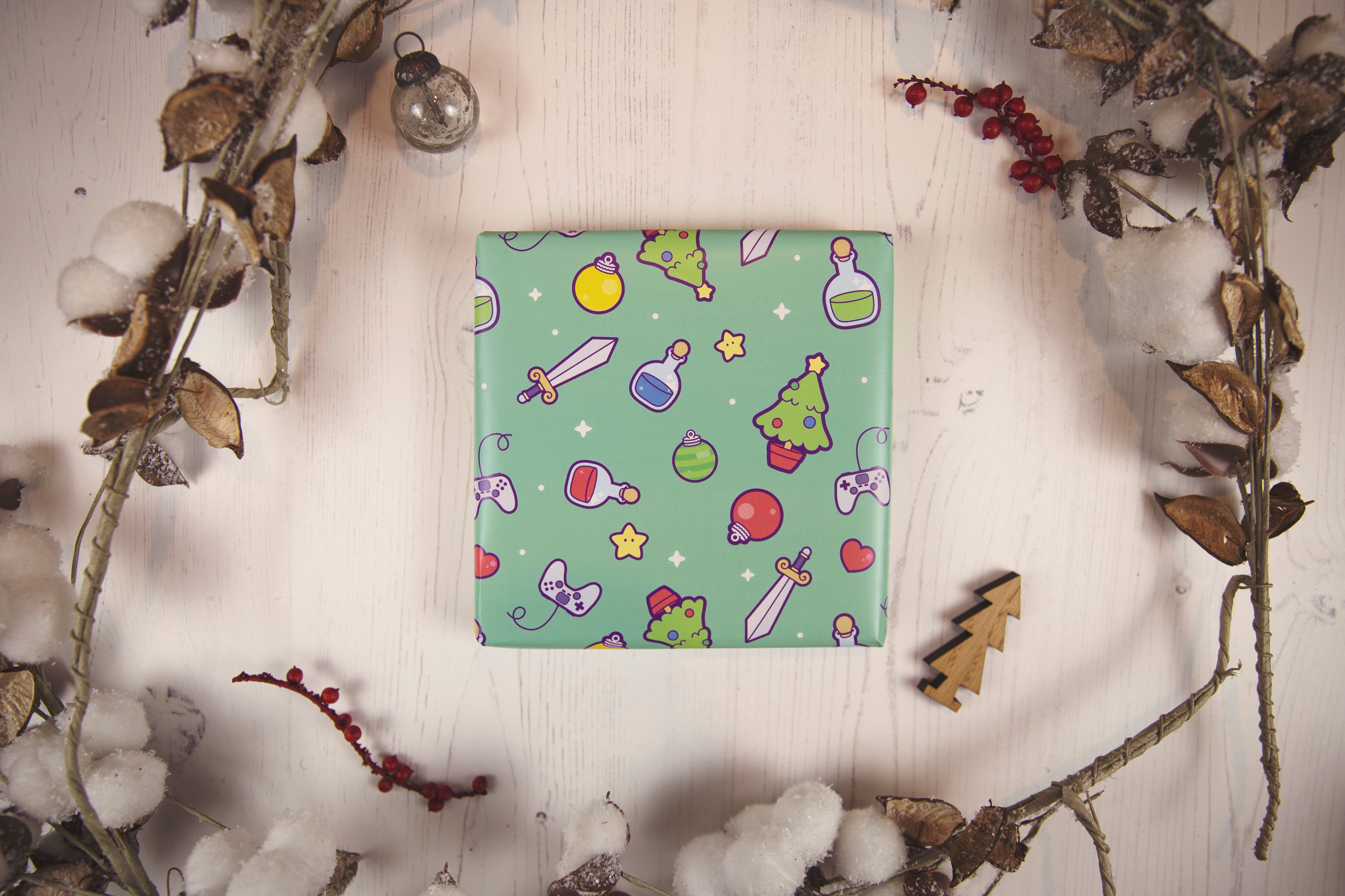 Christmas Videogame Inspired Wrapping Paper