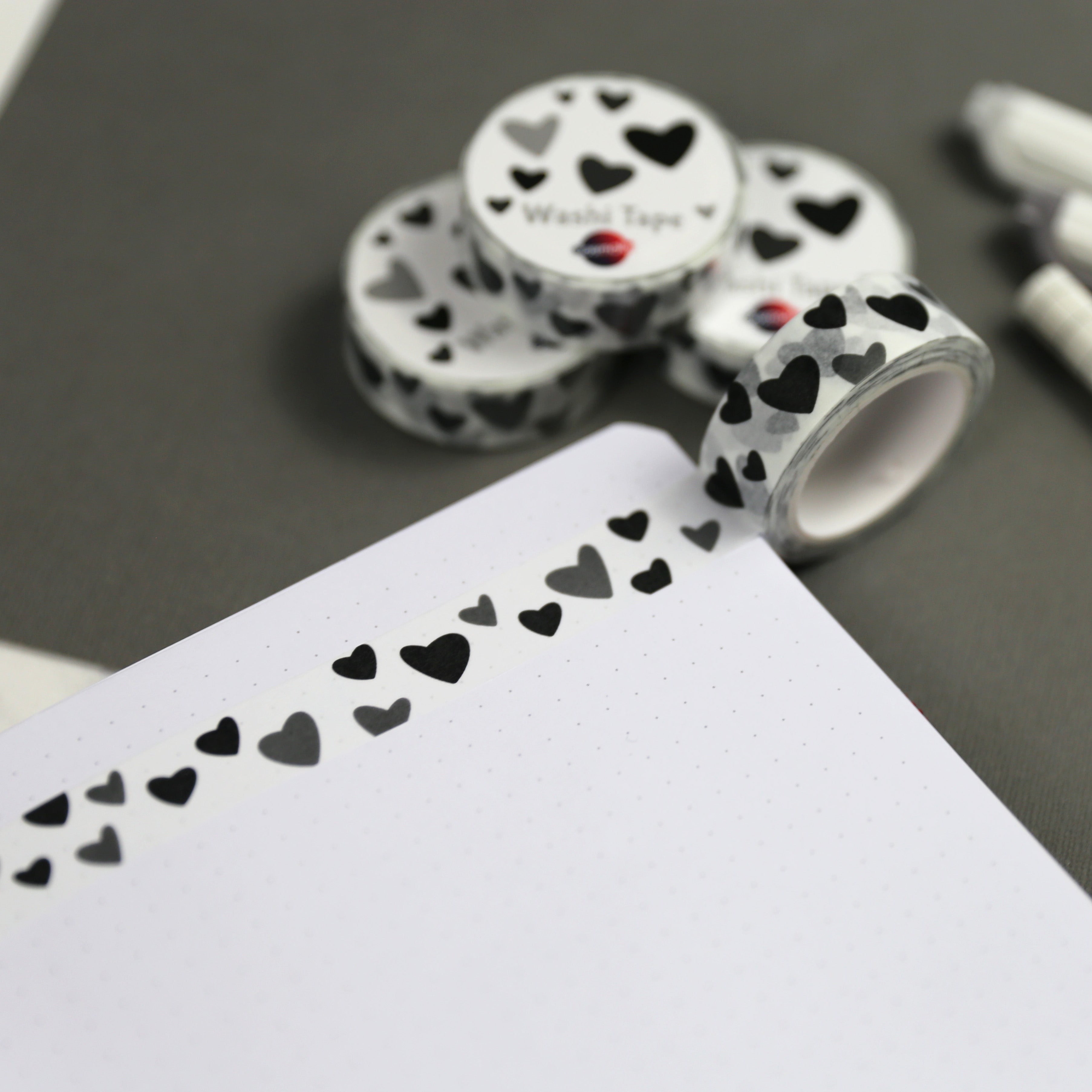 Monochrome Heart Washi Tape