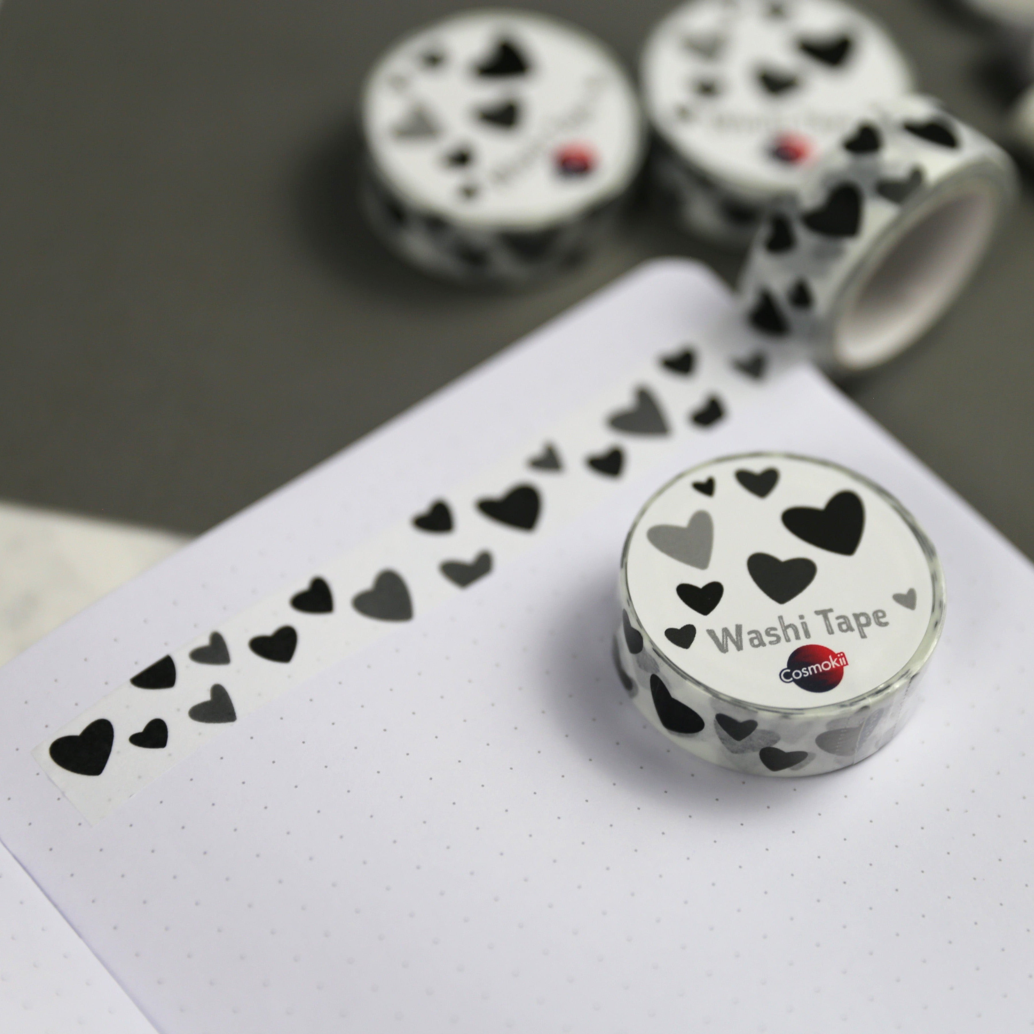 Monochrome Heart Washi Tape