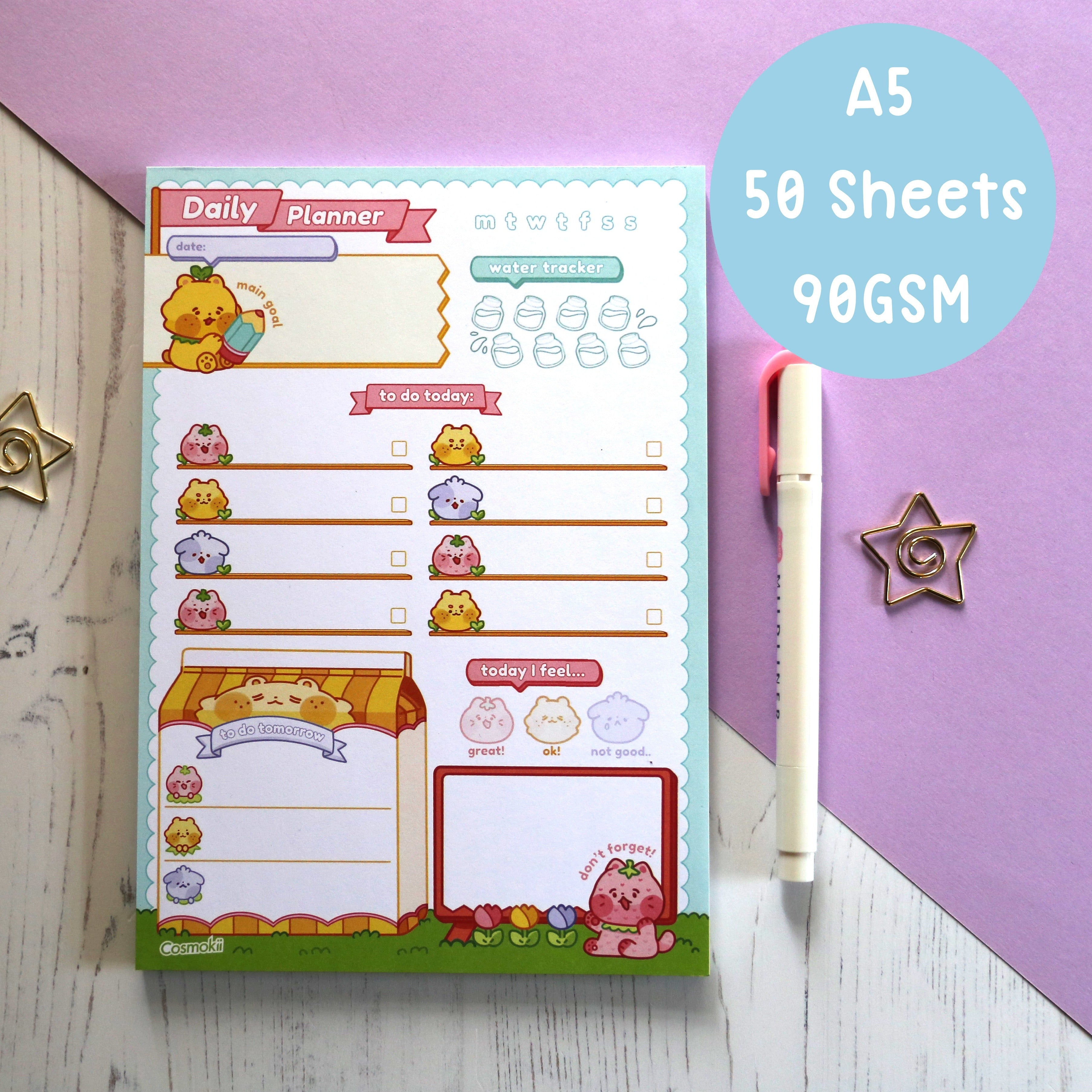 Cute Productivity A5 Notepad