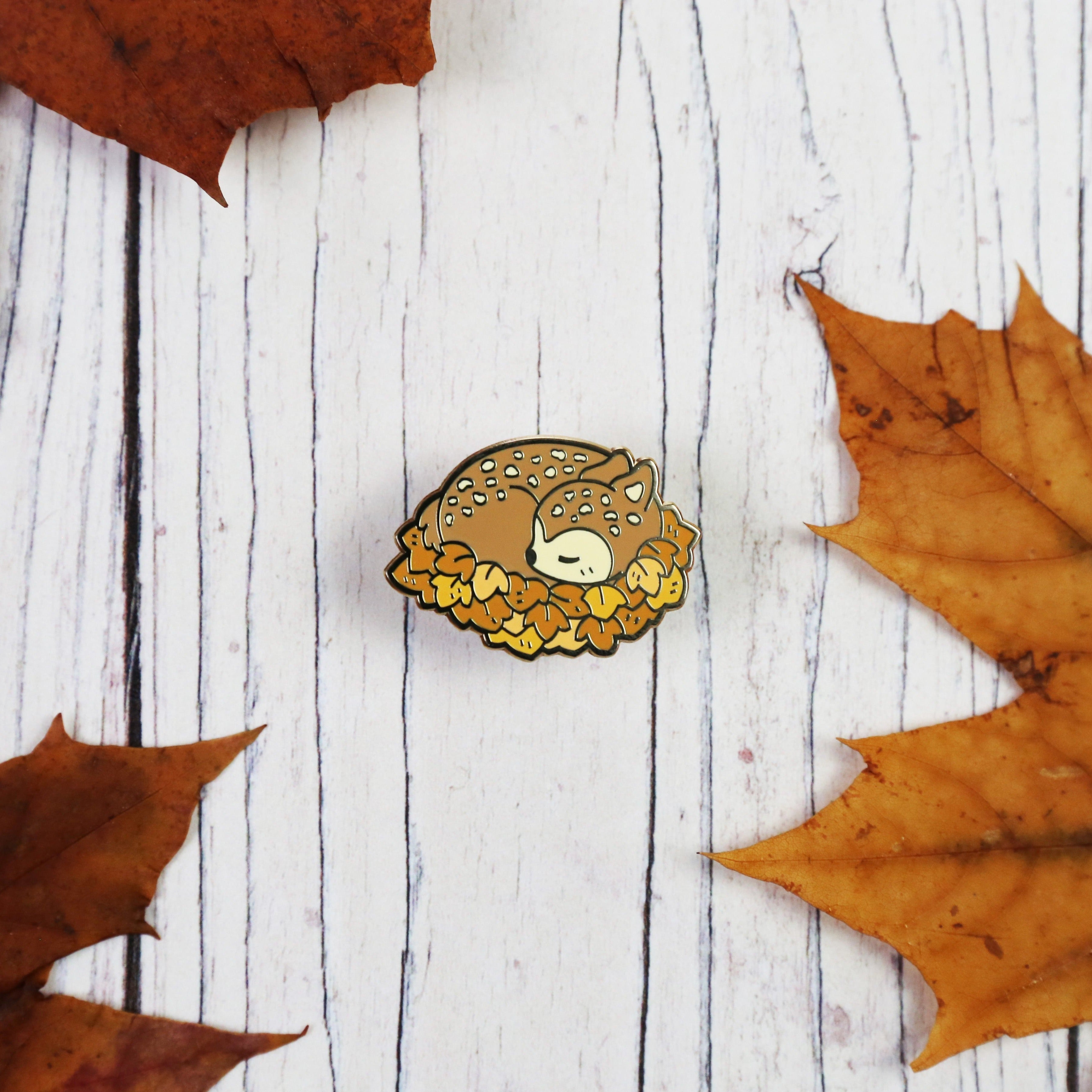 Sleeping Baby Deer Enamel Pin