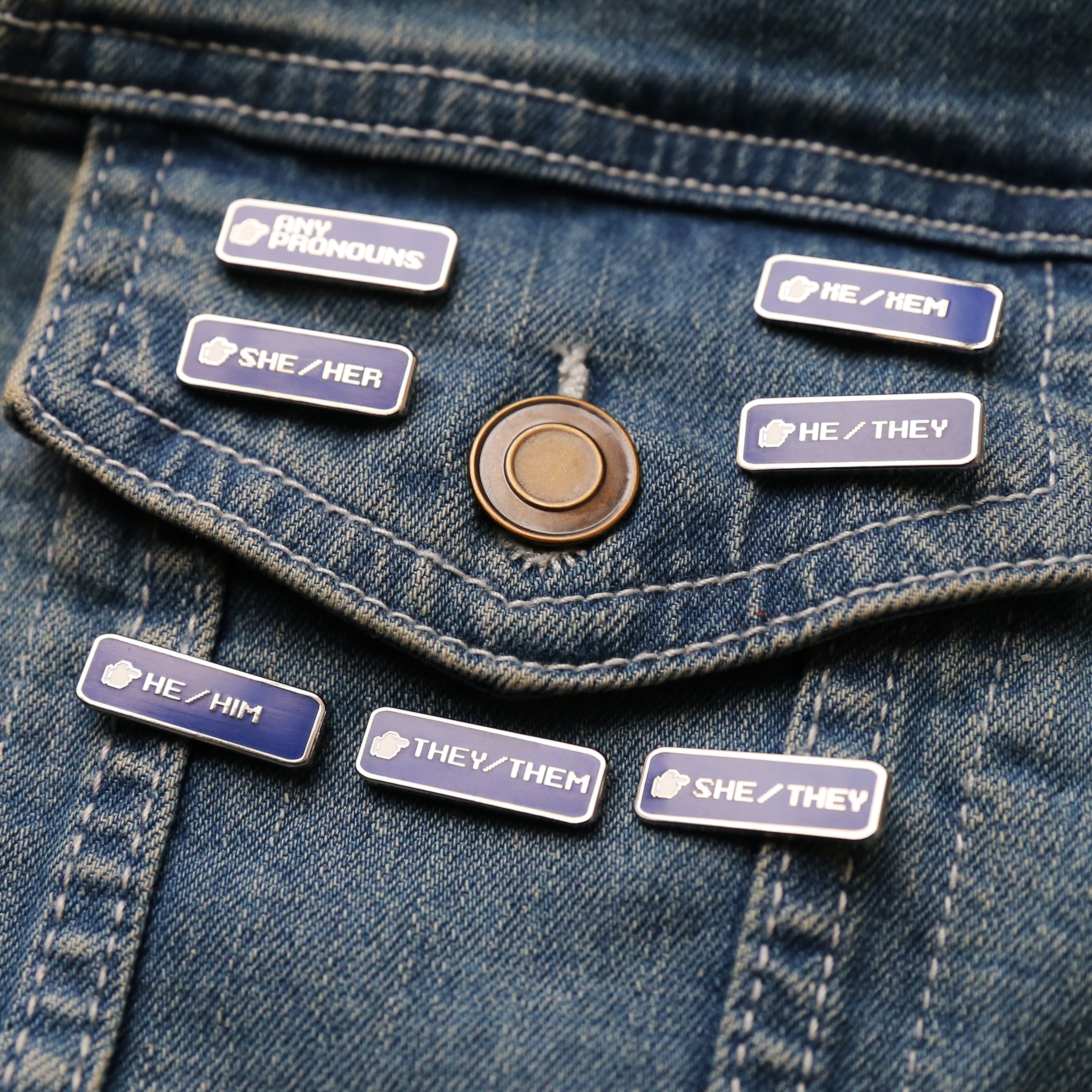Gaming Inspired Pronoun Pin