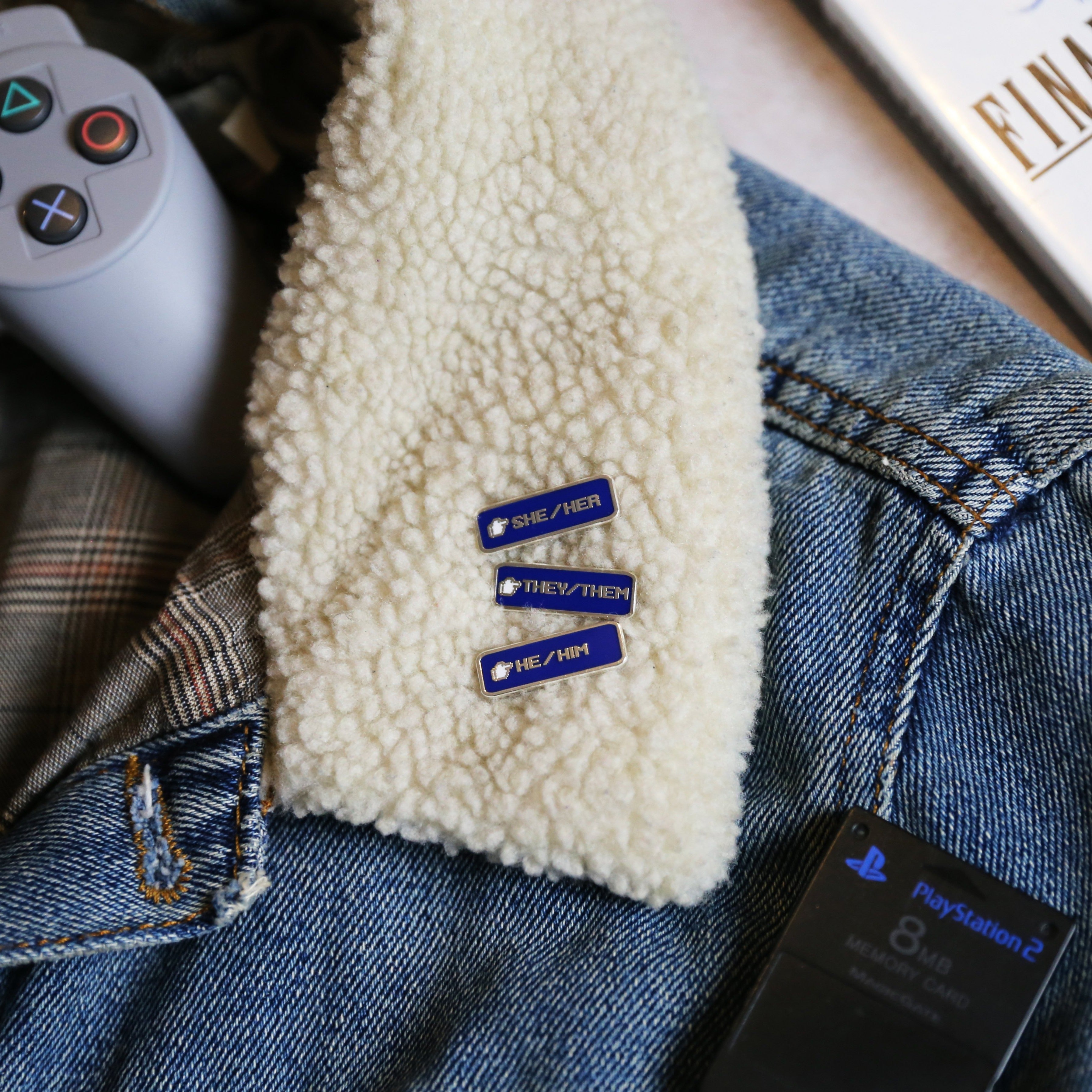 Gaming Inspired Pronoun Pin