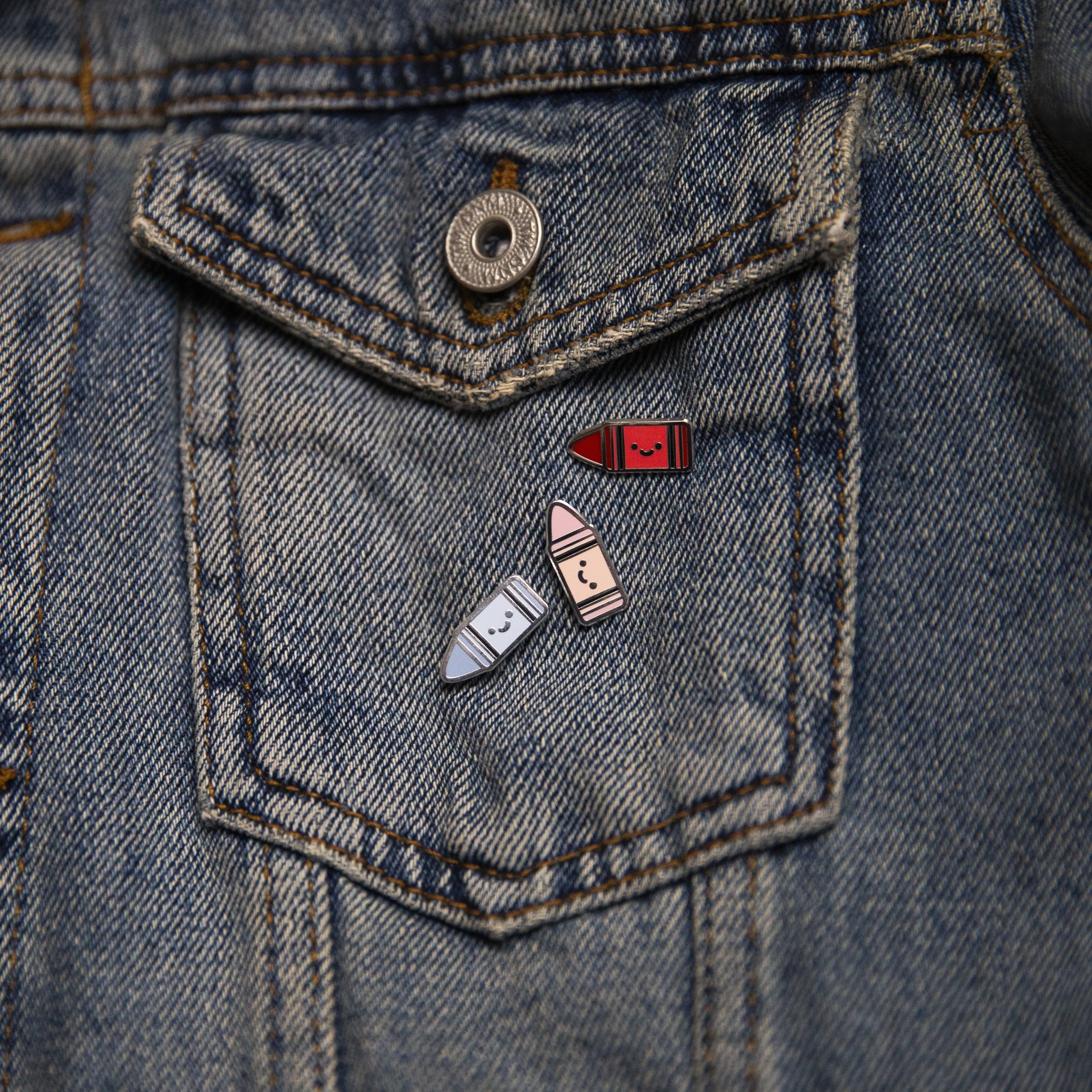 Cute Mini Crayon Enamel Pin Set