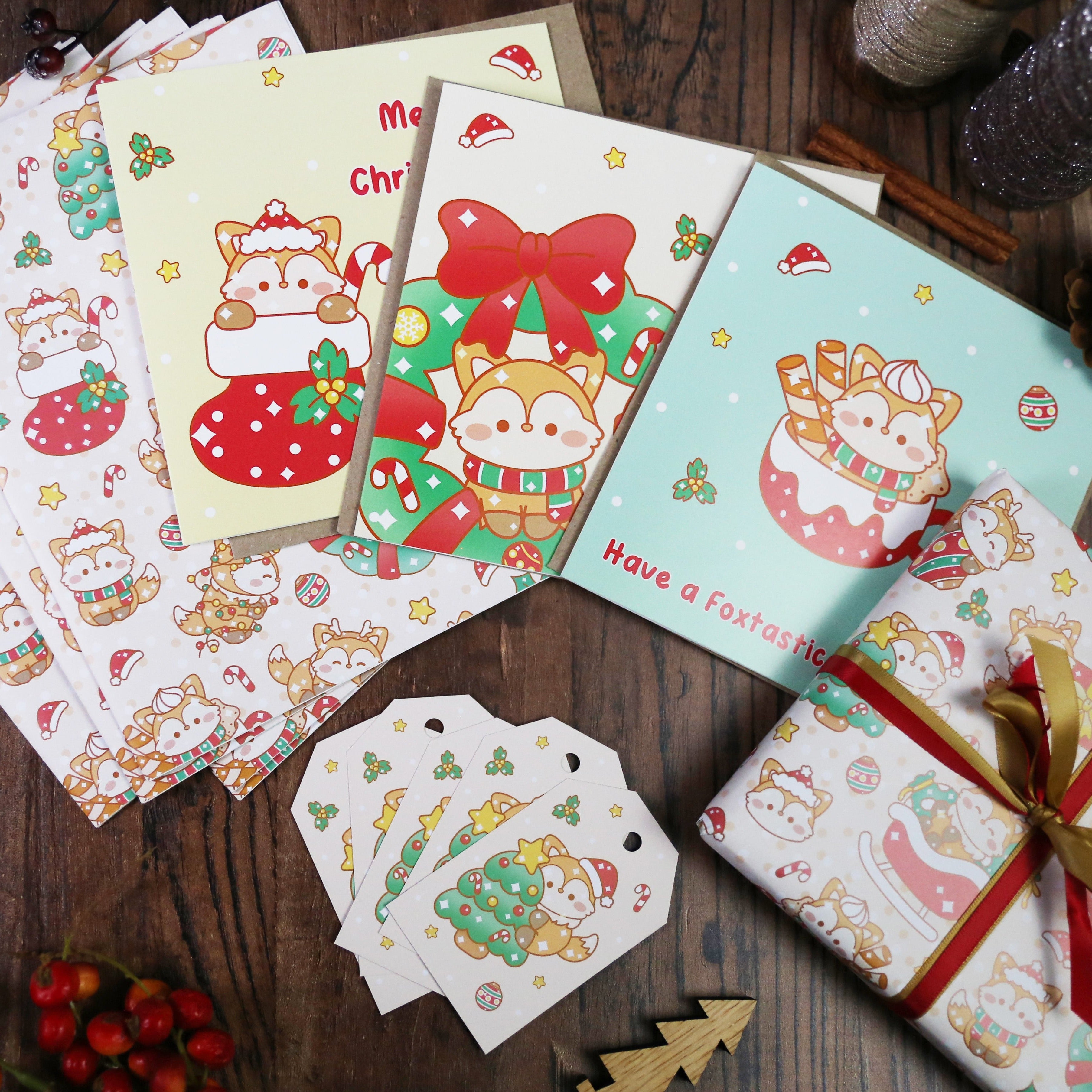Cute Festive Fox Christmas Cards