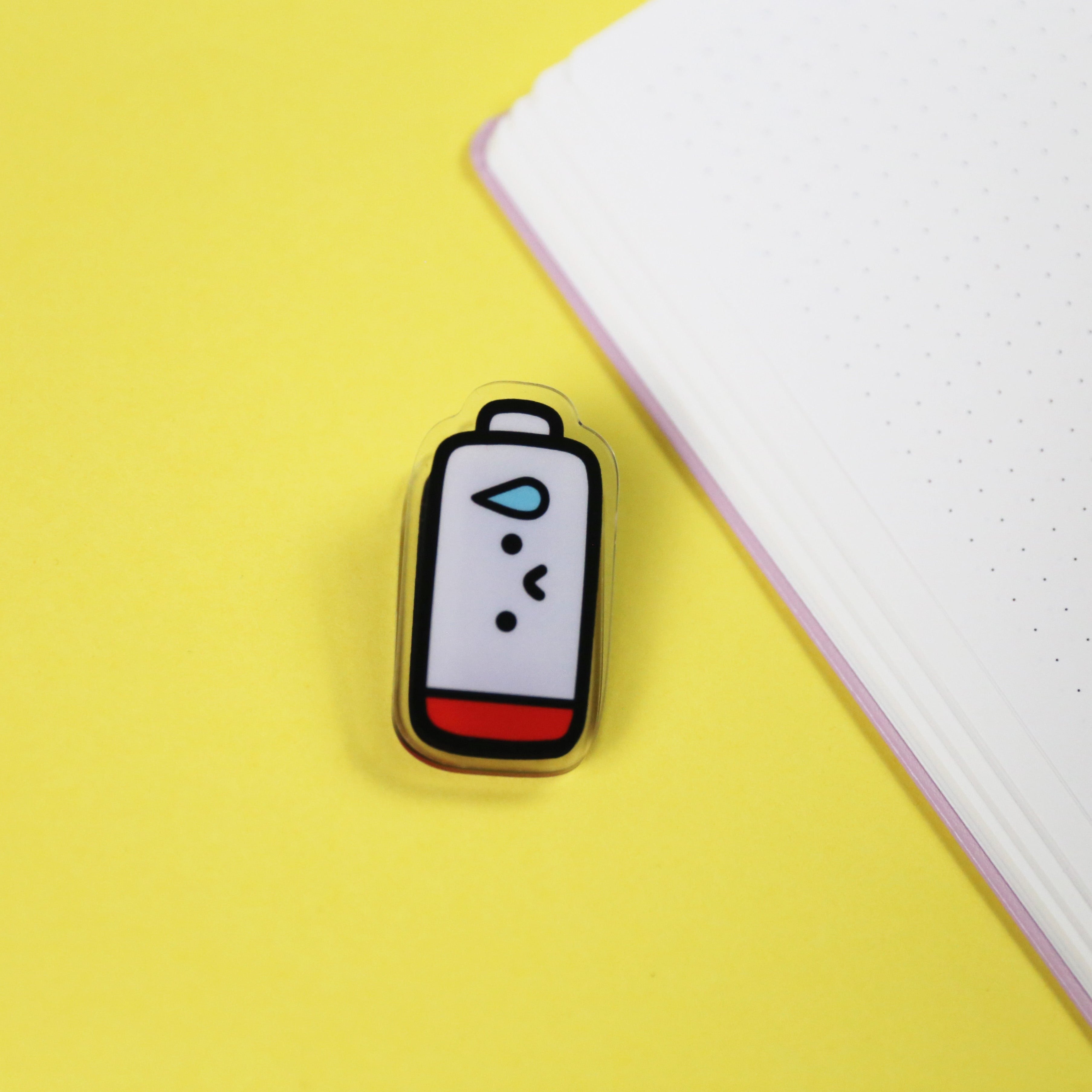 Low Social Battery Acrylic Paper Clip