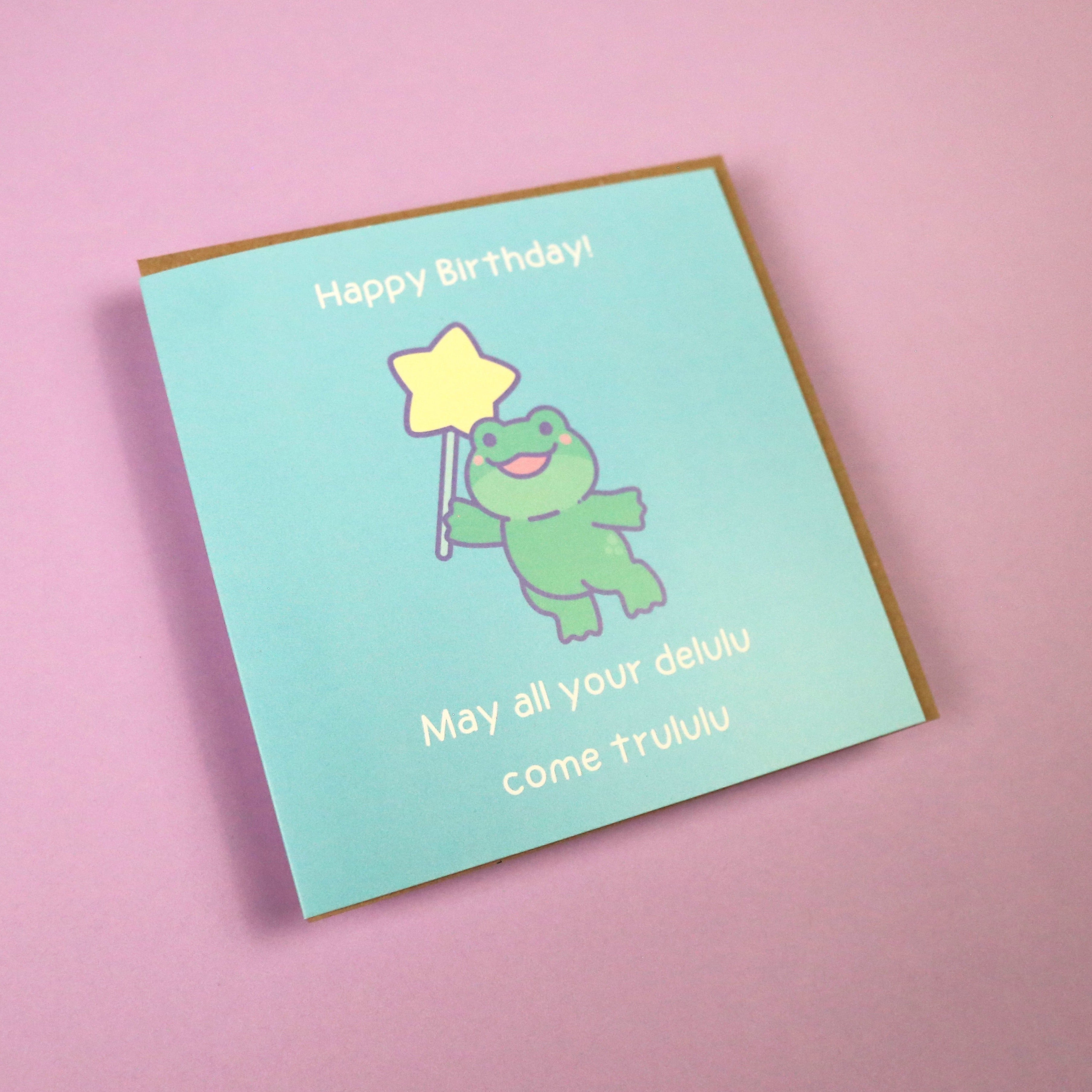 Delulu Frog Birthday Card