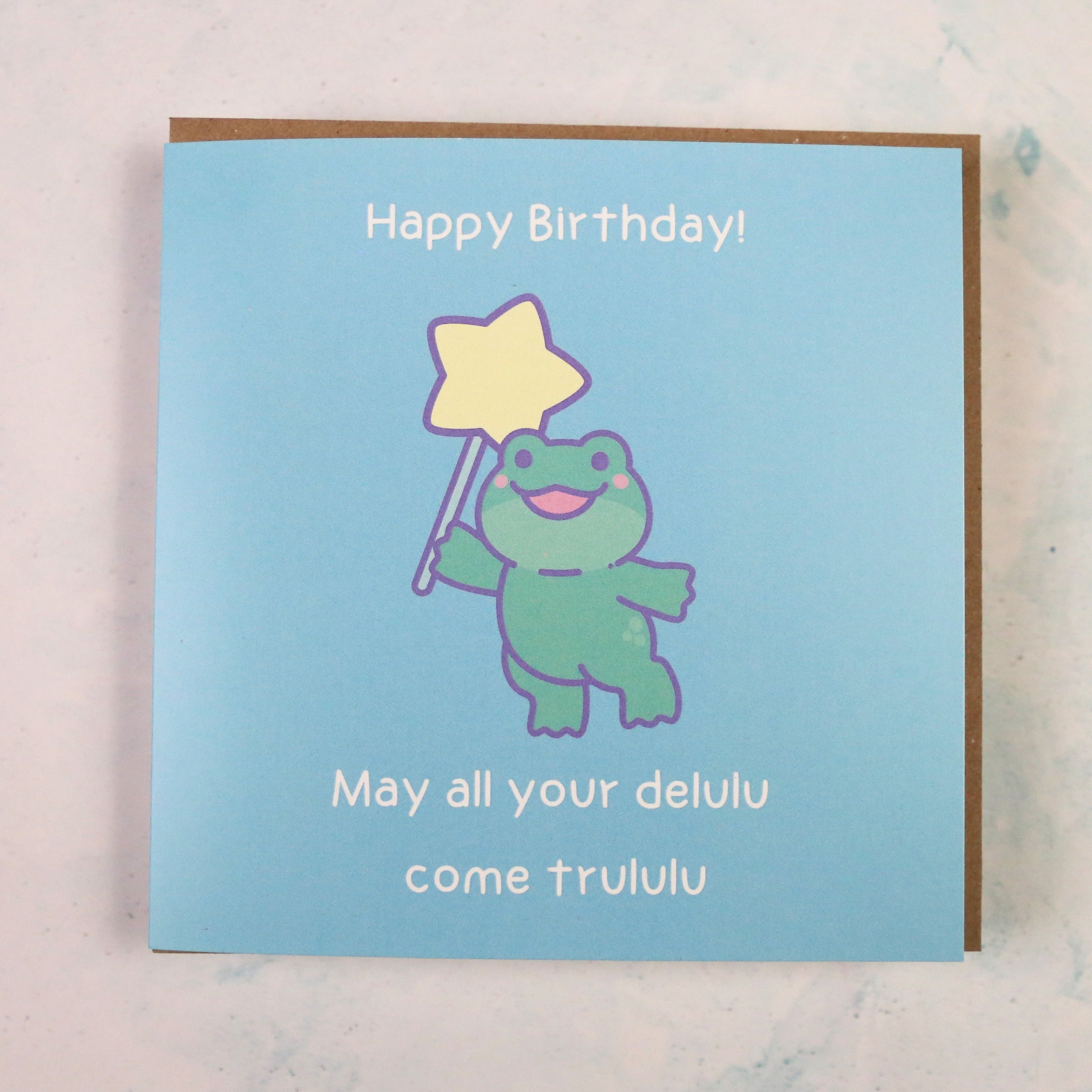 Delulu Frog Birthday Card