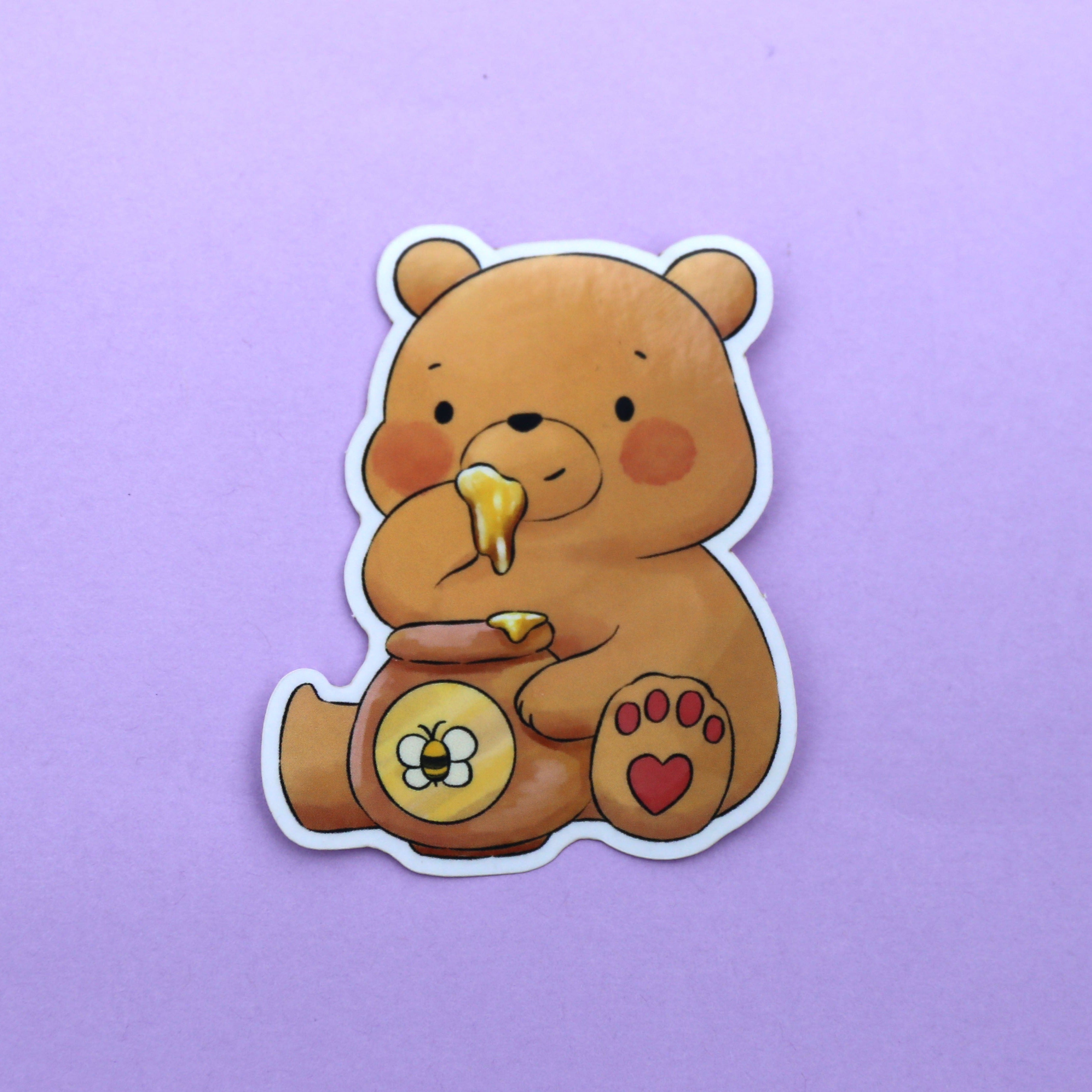 Honey Bear Transparent Vinyl Sticker