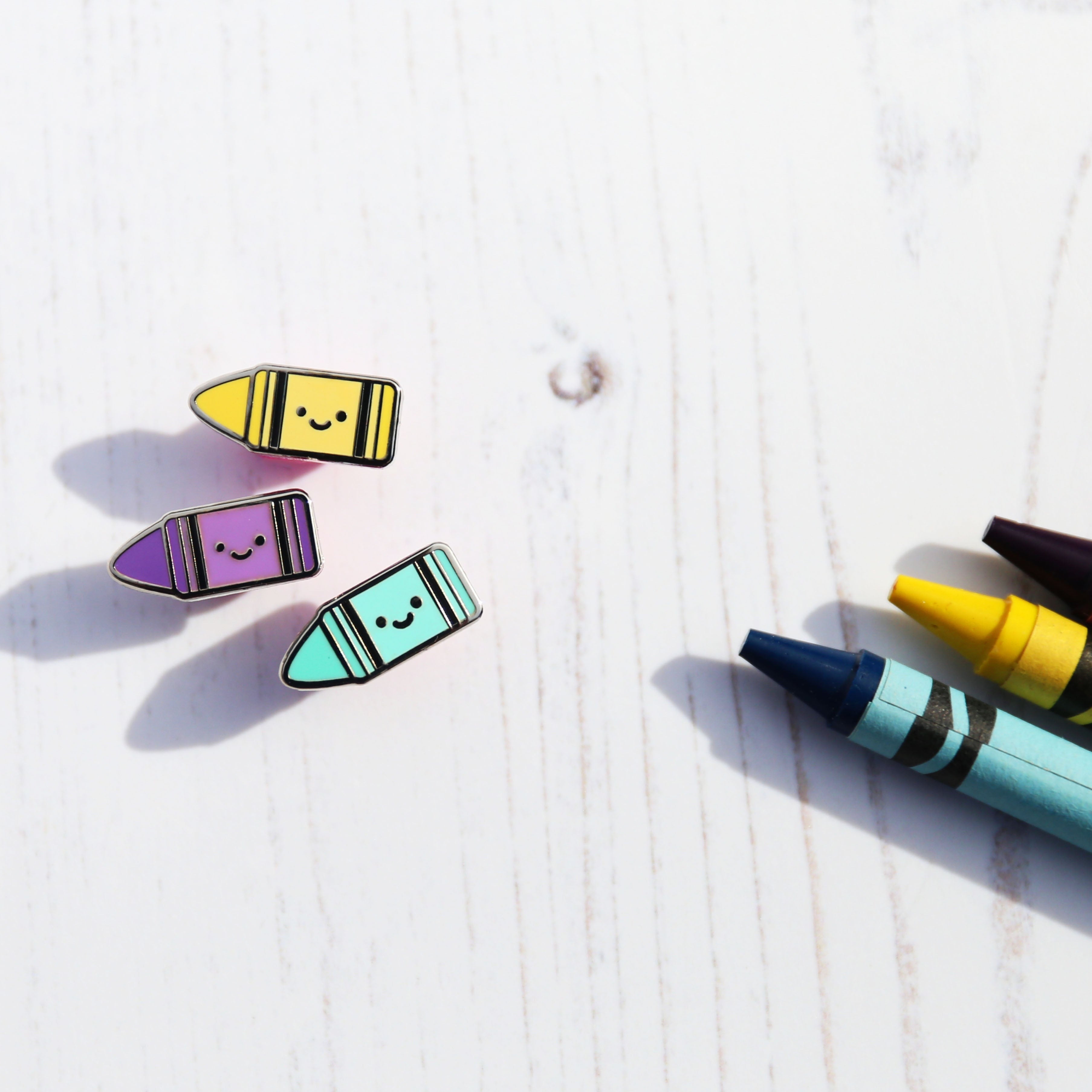 Cute Mini Crayon Bright Enamel Pin Set