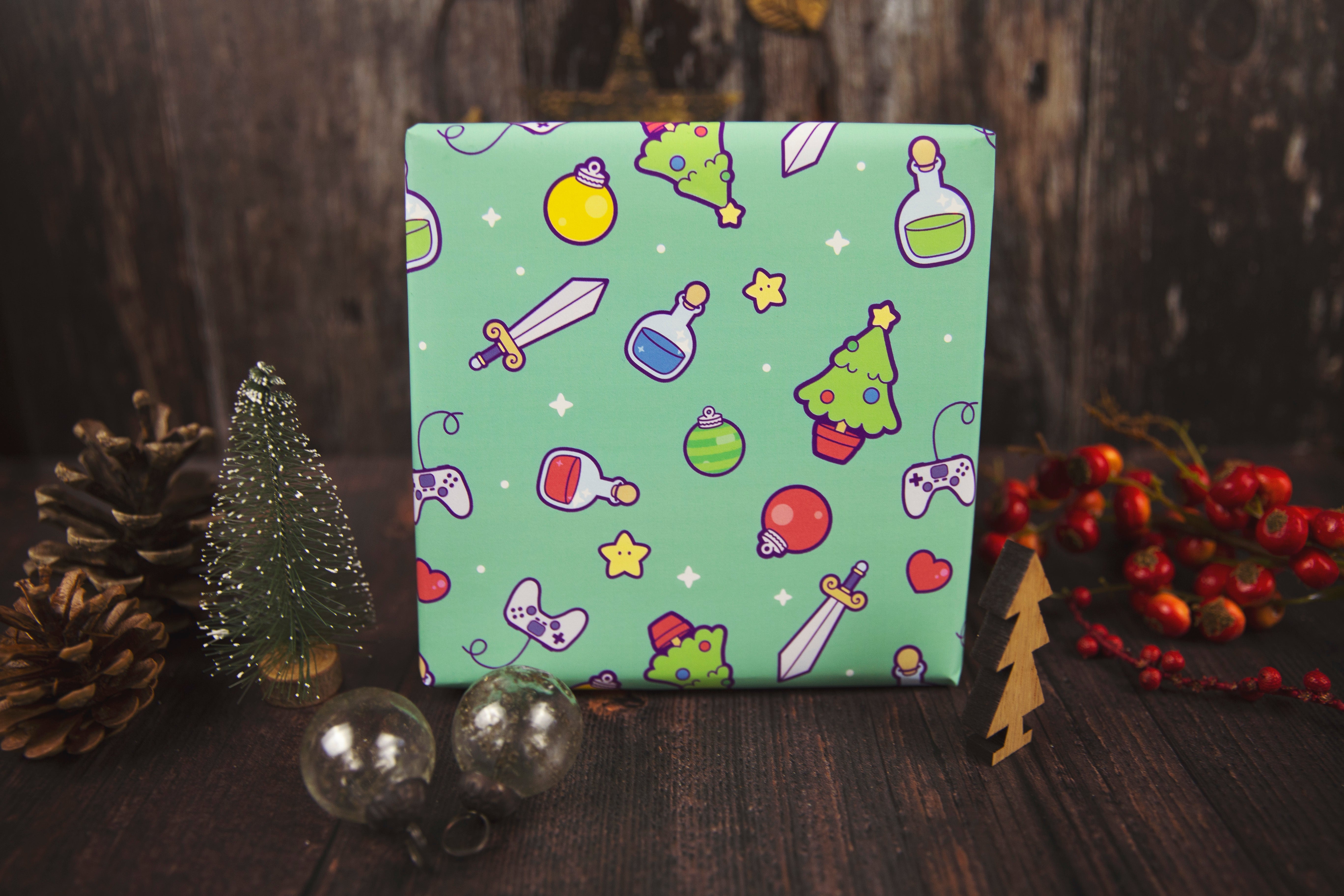 Christmas Videogame Inspired Wrapping Paper