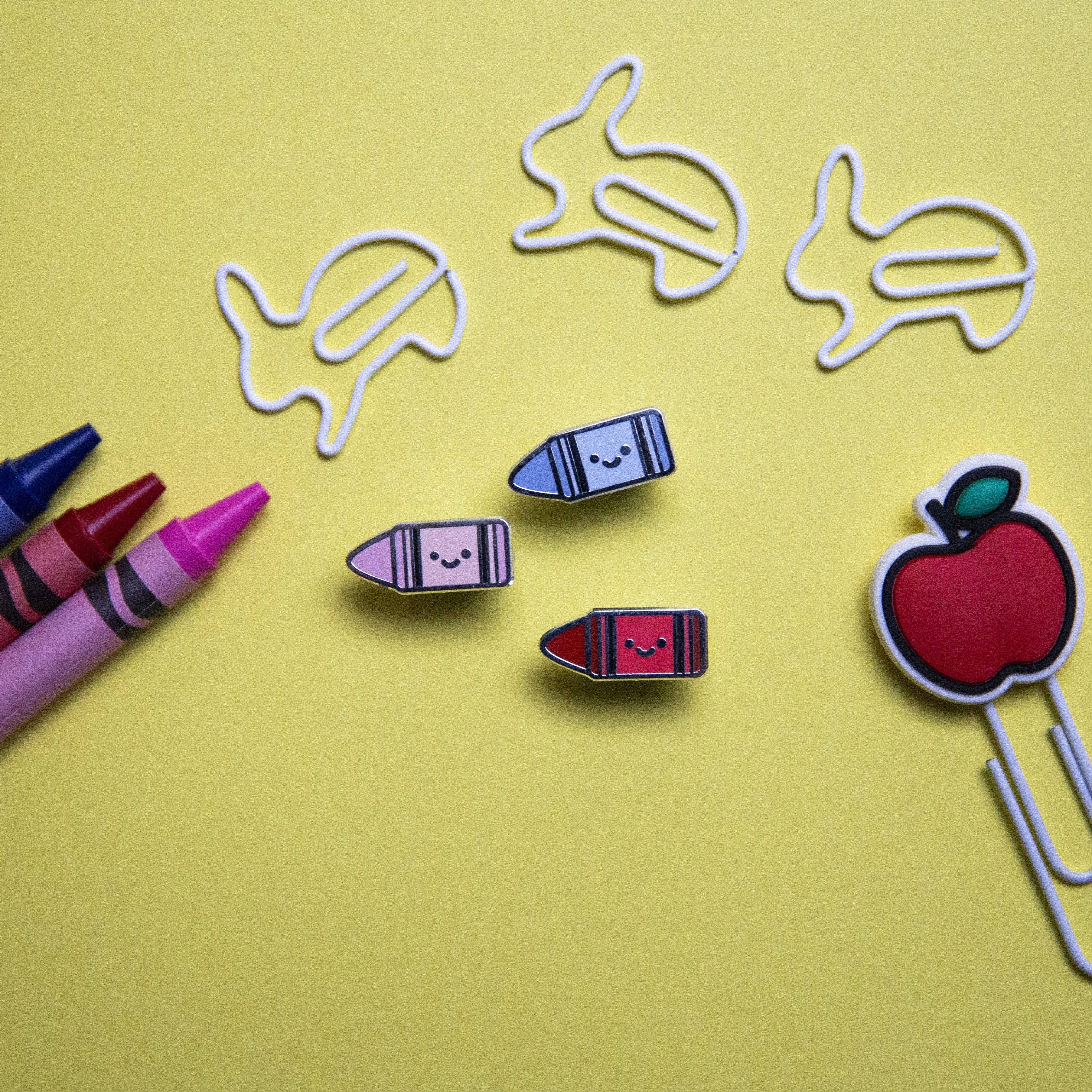 Cute Mini Crayon Enamel Pin Set